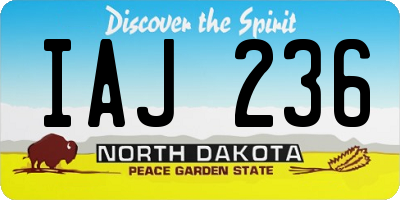 ND license plate IAJ236
