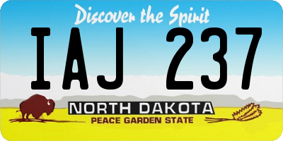 ND license plate IAJ237