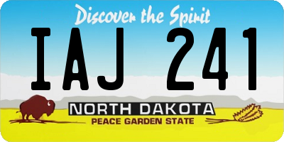 ND license plate IAJ241