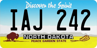 ND license plate IAJ242