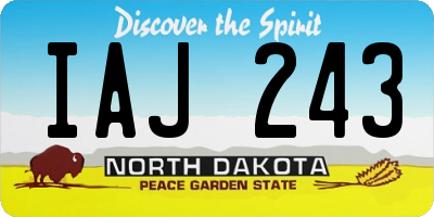 ND license plate IAJ243