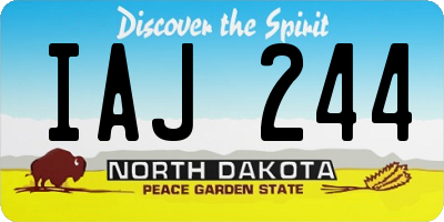 ND license plate IAJ244