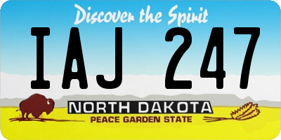 ND license plate IAJ247