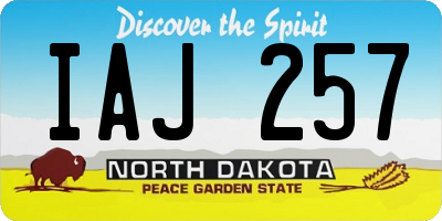 ND license plate IAJ257
