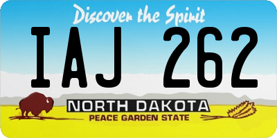 ND license plate IAJ262