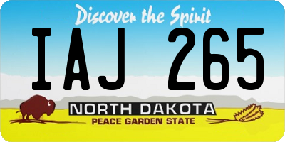 ND license plate IAJ265