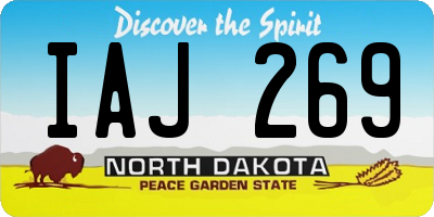 ND license plate IAJ269