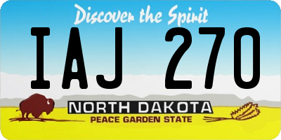 ND license plate IAJ270