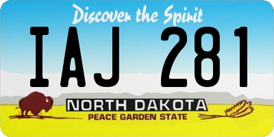 ND license plate IAJ281