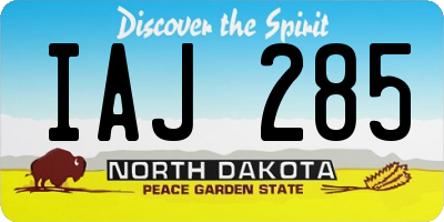 ND license plate IAJ285