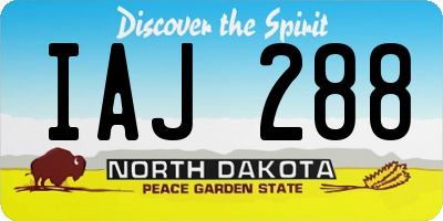 ND license plate IAJ288