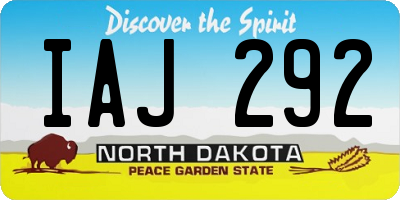 ND license plate IAJ292