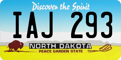 ND license plate IAJ293