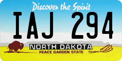 ND license plate IAJ294