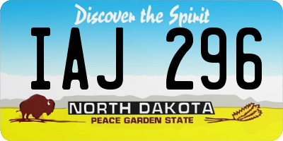 ND license plate IAJ296