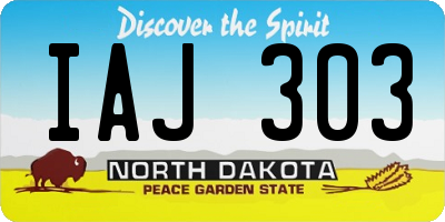 ND license plate IAJ303