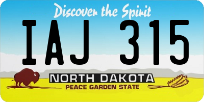 ND license plate IAJ315