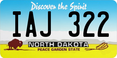 ND license plate IAJ322