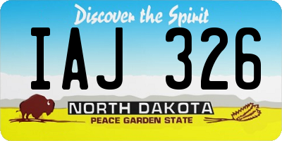 ND license plate IAJ326