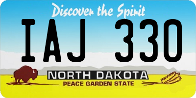 ND license plate IAJ330