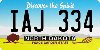 ND license plate IAJ334