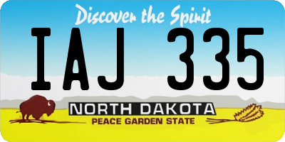 ND license plate IAJ335