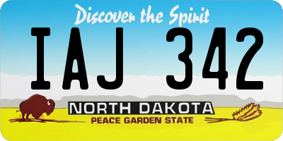 ND license plate IAJ342