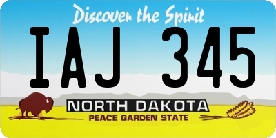 ND license plate IAJ345
