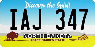 ND license plate IAJ347