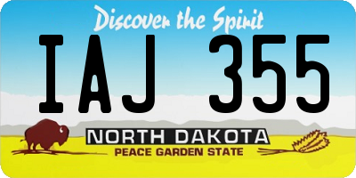 ND license plate IAJ355