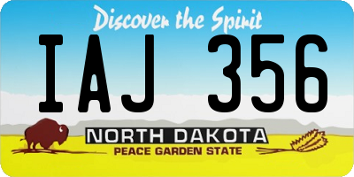 ND license plate IAJ356