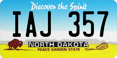 ND license plate IAJ357