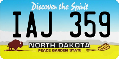 ND license plate IAJ359