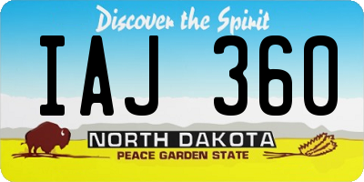 ND license plate IAJ360