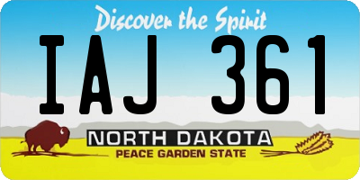 ND license plate IAJ361
