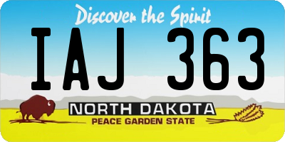 ND license plate IAJ363