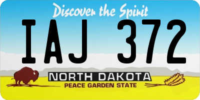 ND license plate IAJ372