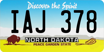 ND license plate IAJ378