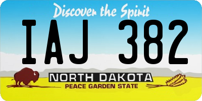 ND license plate IAJ382