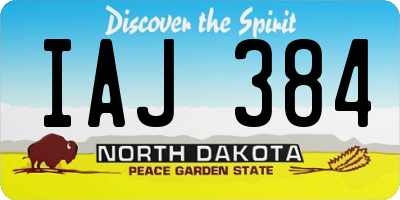 ND license plate IAJ384