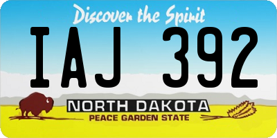 ND license plate IAJ392