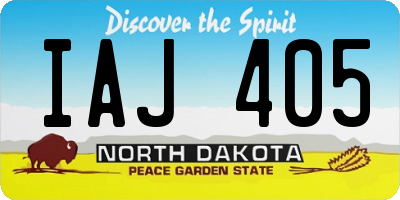 ND license plate IAJ405
