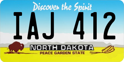 ND license plate IAJ412