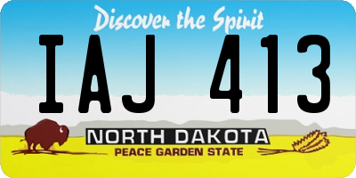 ND license plate IAJ413