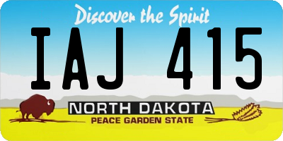 ND license plate IAJ415