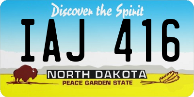 ND license plate IAJ416