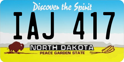 ND license plate IAJ417