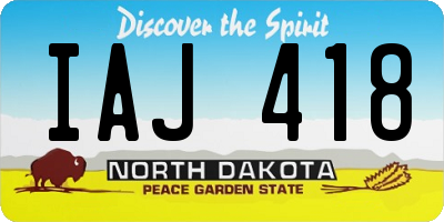 ND license plate IAJ418