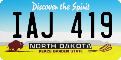 ND license plate IAJ419