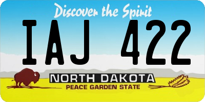 ND license plate IAJ422
